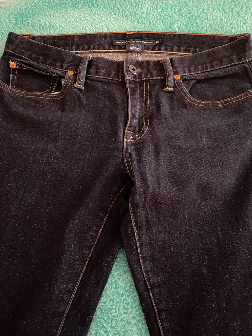 Lauren Ralph Lauren Women's Straight Jeans in Dark Blue Denim